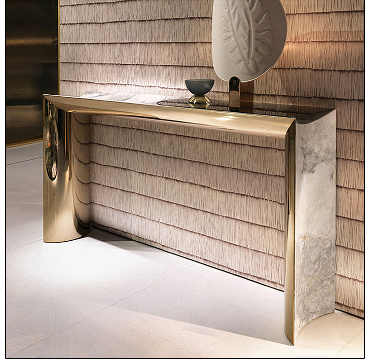 Italian Light Luxury Marble Entryway Table Modern Villa Living Room Decorative Console Designer Style Wall-Mounted Entryway Table