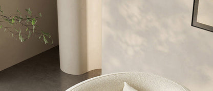 Cream Style Lamb Wool Single Sofa Chair