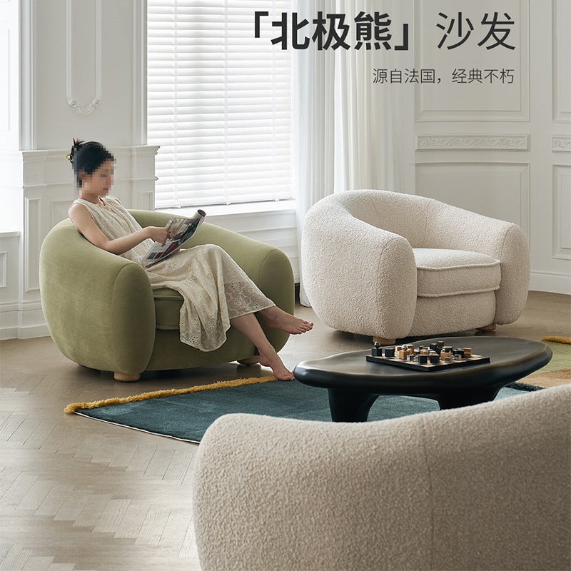 Cream Style Living Room Single Sofa Polar Bear French Minimalist Small Apartment Designer Balcony Leisure Fabric Modern