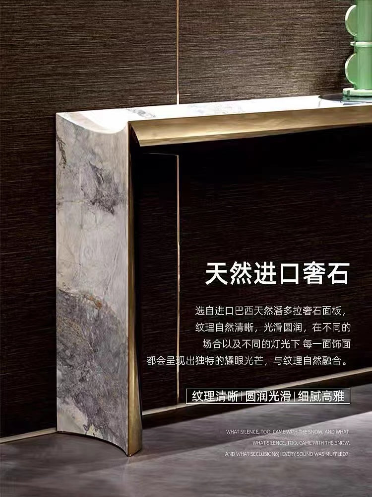 Italian Light Luxury Marble Entryway Table Modern Villa Living Room Decorative Console Designer Style Wall-Mounted Entryway Table