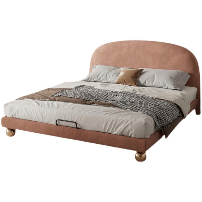 Nordic Minimalist Modern1.8m Double Bed Small Apartment Model Room Master Bedroom ins Velvet Bed Internet Celebrity Leisure Wedding Bed