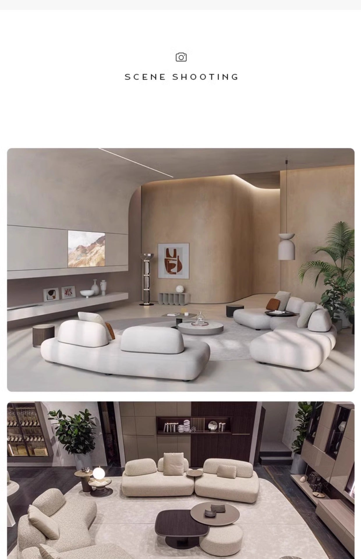 Pebble Sofa Italian Minimalist Designer Creative Large Flat Villa Living Room Hotel Fabric Combination Sofa
