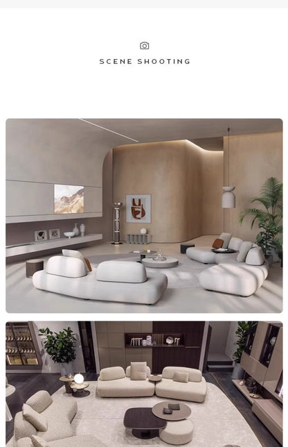 Pebble Sofa Italian Minimalist Designer Creative Large Flat Villa Living Room Hotel Fabric Combination Sofa