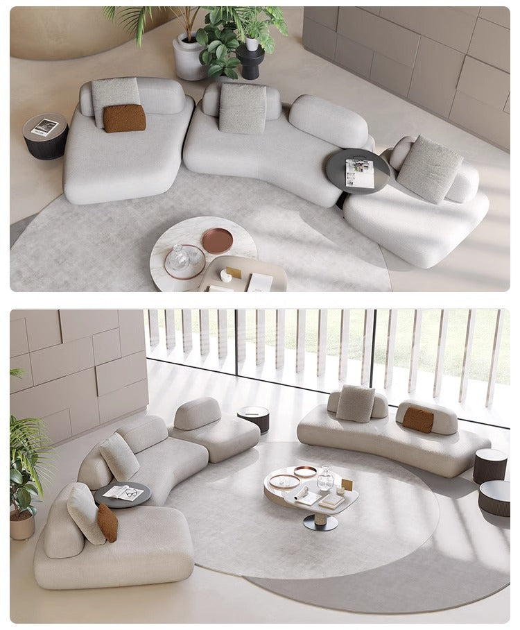 Pebble Sofa Italian Minimalist Designer Creative Large Flat Villa Living Room Hotel Fabric Combination Sofa