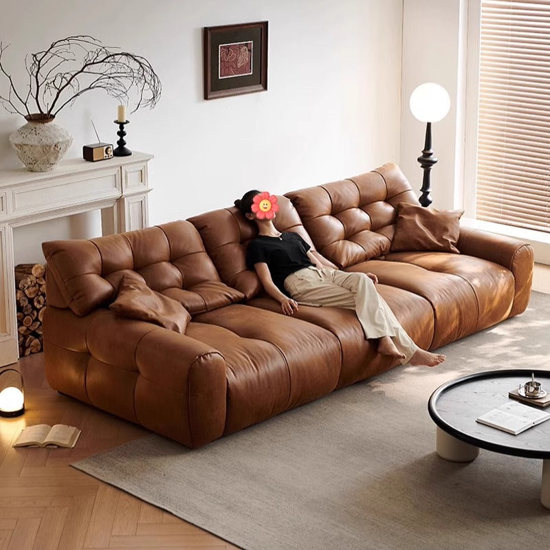 Big Black Bear Retro Oil Wax Leather Sofa