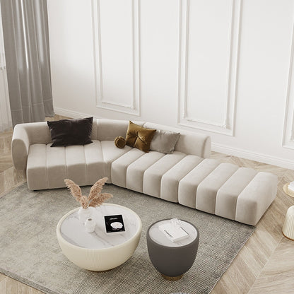 Italian Minimalist Modern Irregular Piano Key Living Room Corner Arc Art Creative Internet Celebrity Style Chaise Fabric Sofa