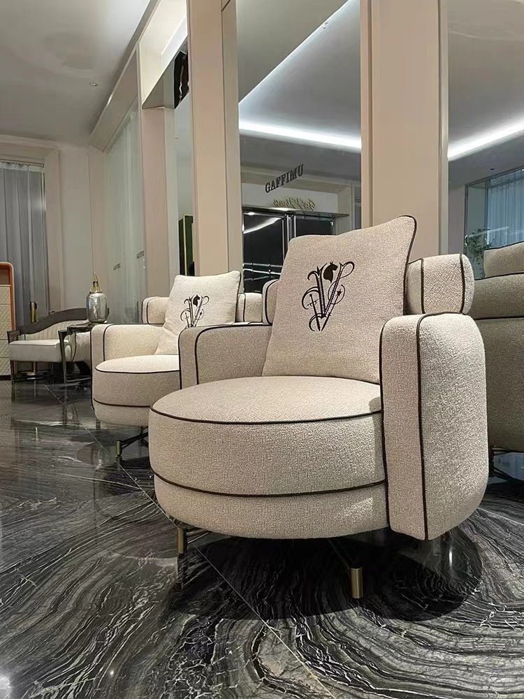Italian Light Luxury Visionnaire Fabric Sofa Chair Designer Living Room Lounge Chair Balcony Armrest Backrest Chair