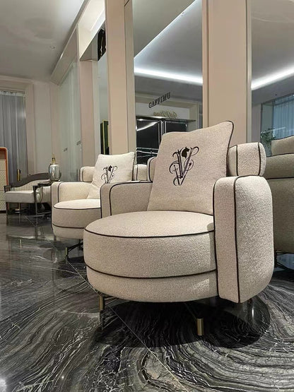 Italian Light Luxury Visionnaire Fabric Sofa Chair Designer Living Room Lounge Chair Balcony Armrest Backrest Chair