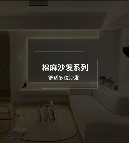 Simple Modern Modular Fabric Small Apartment Chaise Lounge Wabi-Sabi Style Living Room sofa Technology Cloth Tofu Block Small Sofa
