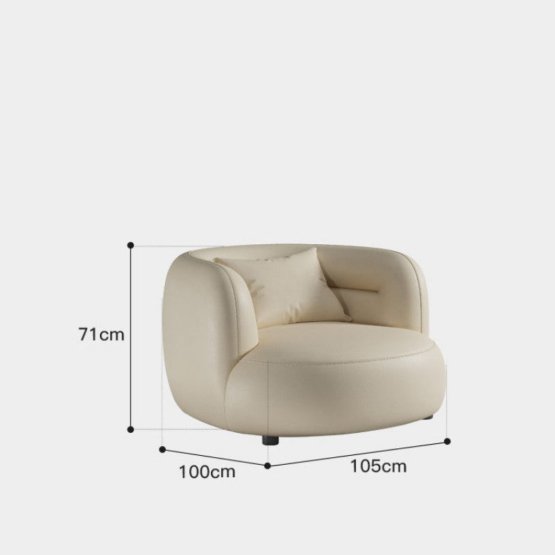 Cream Style Lamb Wool Single Sofa Chair