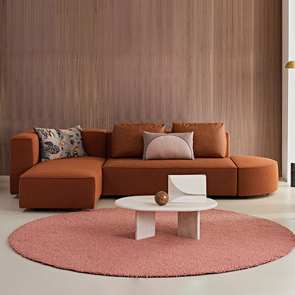 Nordic Wabi-Sabi Style Living Room Double-Sided Fabric Sofa Modular Combination Italian Minimalist Irregular Design Tofu Block Sofa