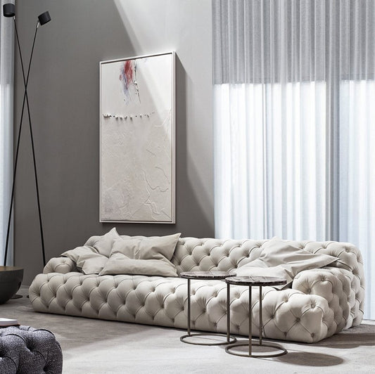 Italian Style Light Luxury Fabric Zipper Sofa