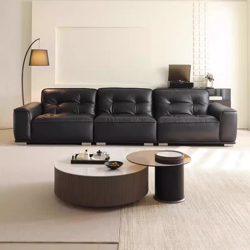 Italian Minimalist Genuine Leather Sofa