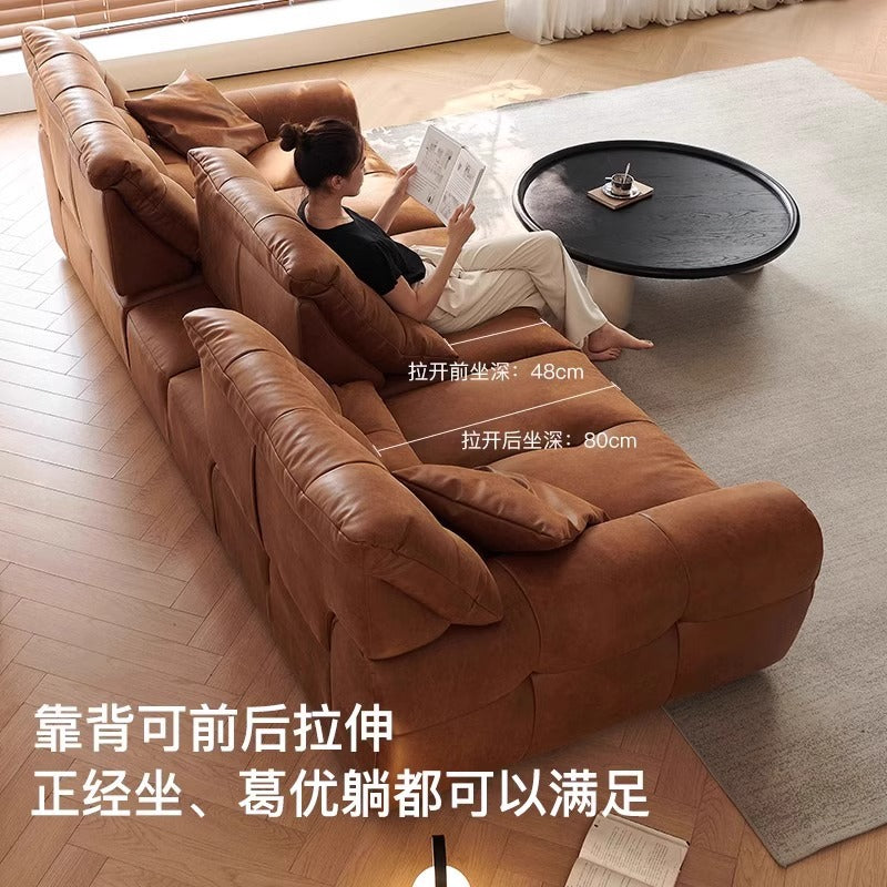 Big Black Bear Retro Oil Wax Leather Sofa