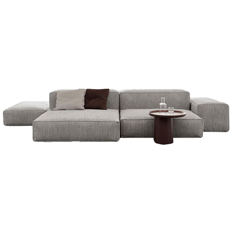 Nordic Minimalist Tofu Block Artistic Double-Sided Modular Combination Large Apartment Light Luxury Leather and Fabric Combined Living Room Straight Sofa