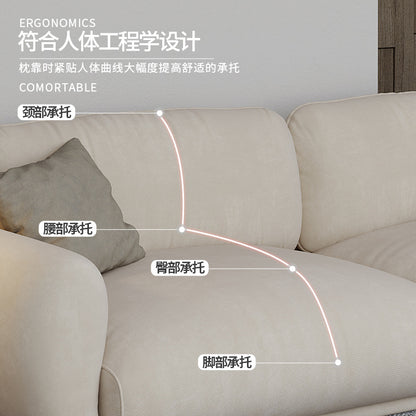 Japanese Style ins Cream Wabi-Sabi Style Simple Modern Three-Seater Sofa for Rental Apartments Small Living Room Double Nordic Style