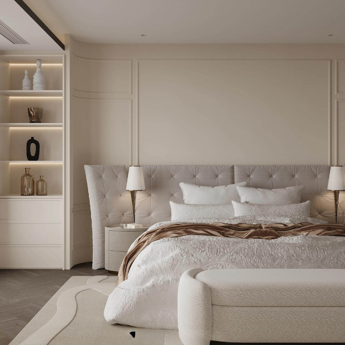 Italian Minimalist Fabric Bed