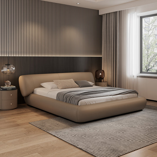 Modern Minimalist Genuine Leather Bed