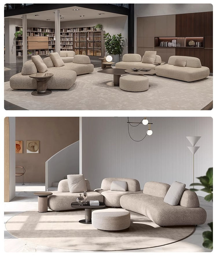 Pebble Sofa Italian Minimalist Designer Creative Large Flat Villa Living Room Hotel Fabric Combination Sofa