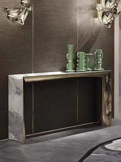 Italian Light Luxury Marble Entryway Table Modern Villa Living Room Decorative Console Designer Style Wall-Mounted Entryway Table