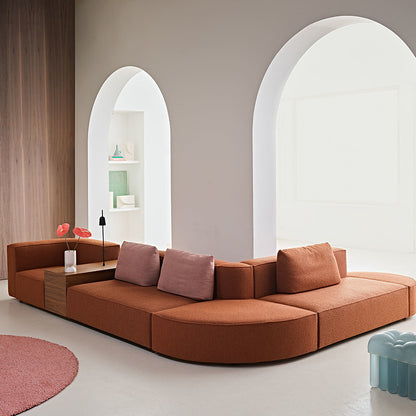 Nordic Wabi-Sabi Style Living Room Double-Sided Fabric Sofa Modular Combination Italian Minimalist Irregular Design Tofu Block Sofa