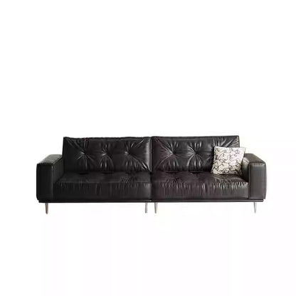 Vintage Style Oil Wax Retro Genuine Leather Sofa