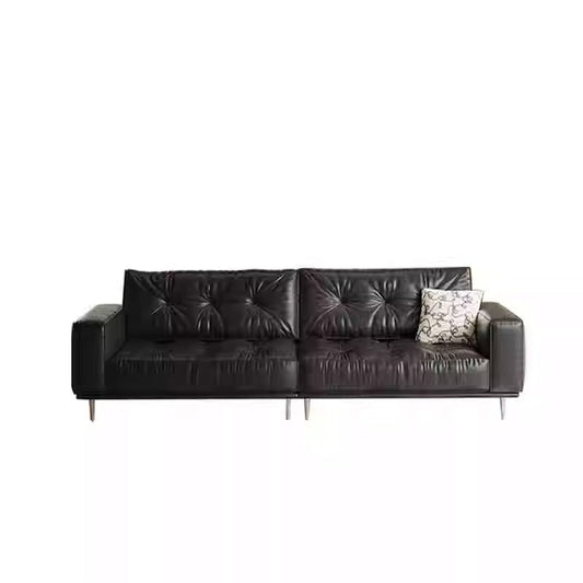 Vintage Style Oil Wax Retro Genuine Leather Sofa