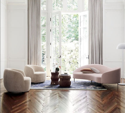 Nordic Stainless Steel Curved Sofa Modern New Style Living Room Irregular Sofa High-end Clothing Store Club Fabric Sofa