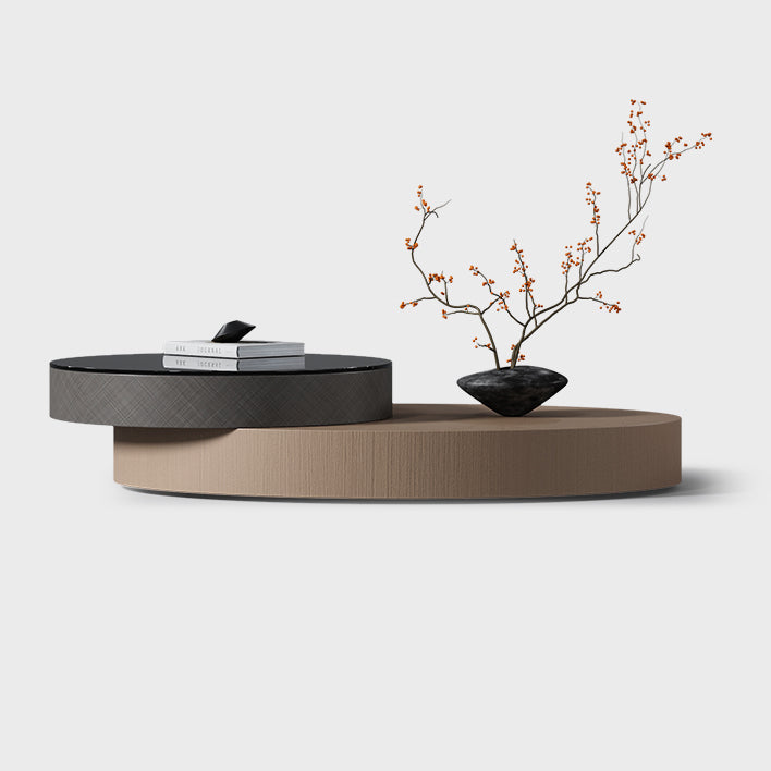 Italian Minimalist Oval Rotating Coffee Table