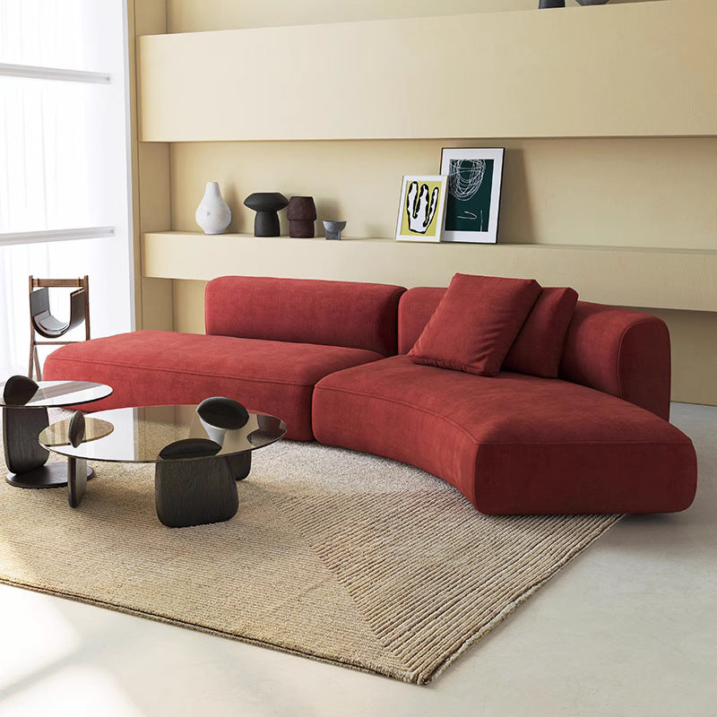 Italian Minimalist Light Luxury Irregular Arc Sofa for Living Room Large Apartment Reception Model Room Designer Beauty Salon Internet Celebrity