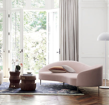 Nordic Stainless Steel Curved Sofa Modern New Style Living Room Irregular Sofa High-end Clothing Store Club Fabric Sofa