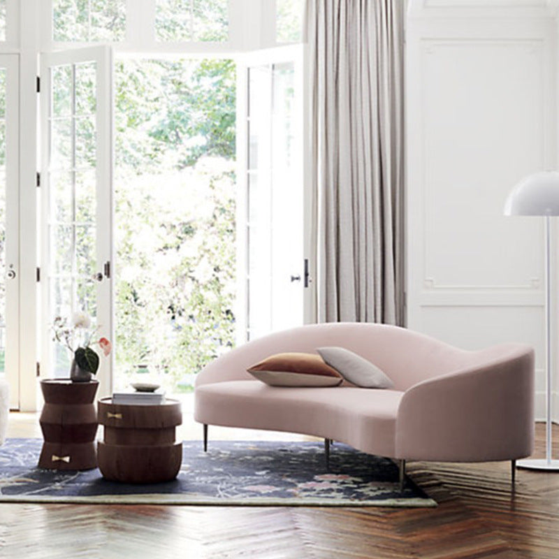 Nordic Stainless Steel Curved Sofa Modern New Style Living Room Irregular Sofa High-end Clothing Store Club Fabric Sofa