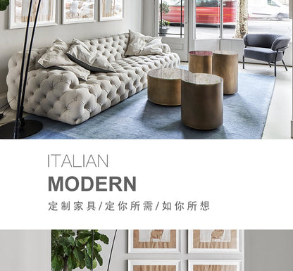 Italian Style Light Luxury Fabric Zipper Sofa