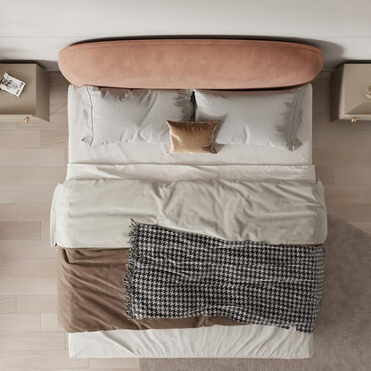 Nordic Minimalist Modern1.8m Double Bed Small Apartment Model Room Master Bedroom ins Velvet Bed Internet Celebrity Leisure Wedding Bed
