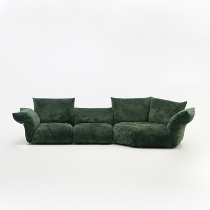 Petal Design Steel Sofa with Fabric Upholstery