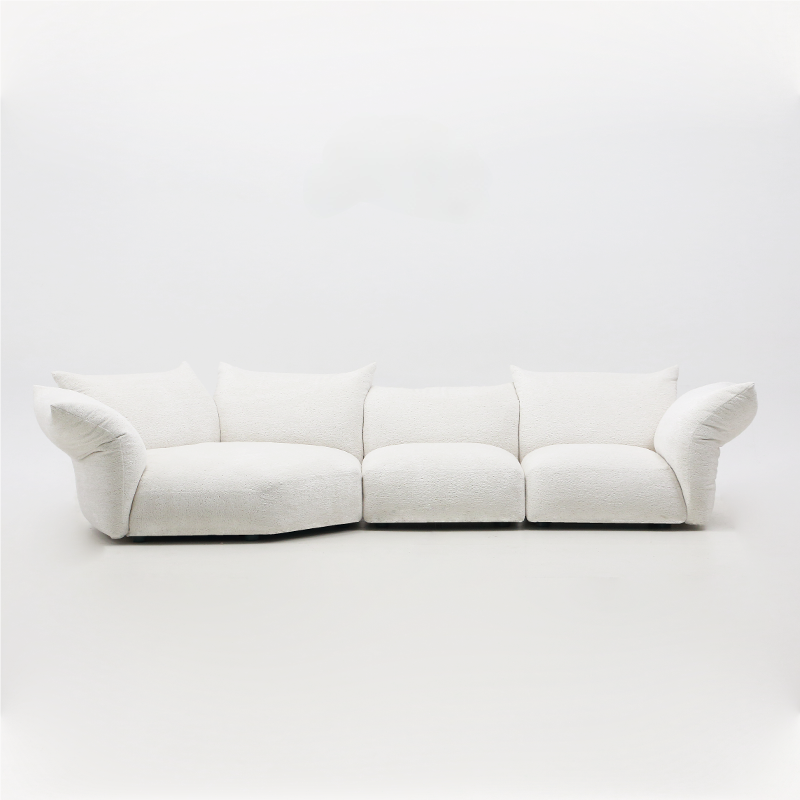 Petal Design Steel Sofa with Fabric Upholstery