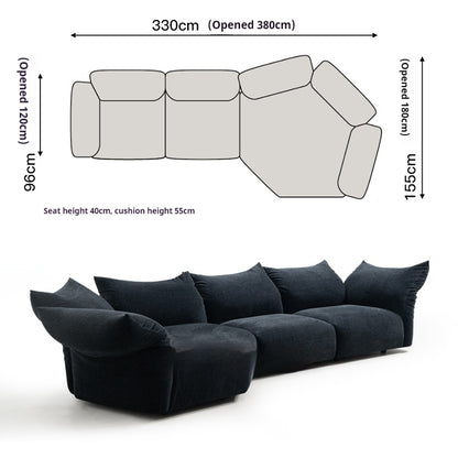 Petal Design Steel Sofa with Fabric Upholstery