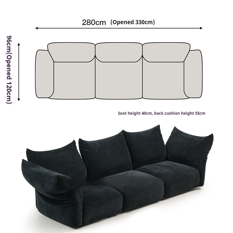 Petal Design Steel Sofa with Fabric Upholstery