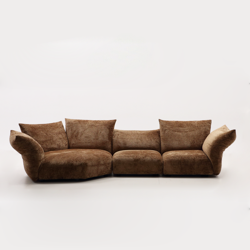 Petal Design Steel Sofa with Fabric Upholstery