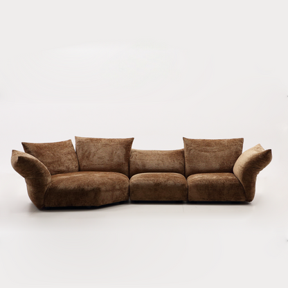 Petal Design Steel Sofa with Fabric Upholstery