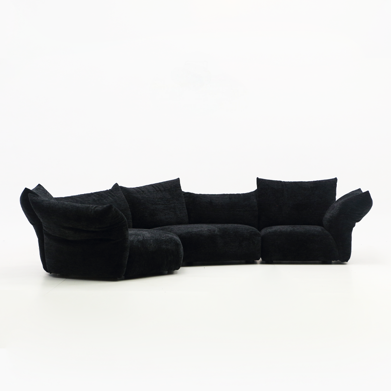 Petal Design Steel Sofa with Fabric Upholstery