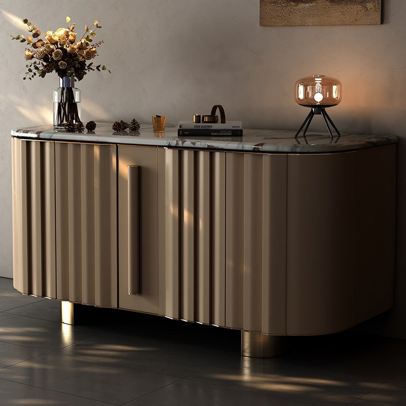 Italian Style Light Luxury Marble Sideboard Designer Model Villa Mansion Home Storage Cabinet High-end Customization