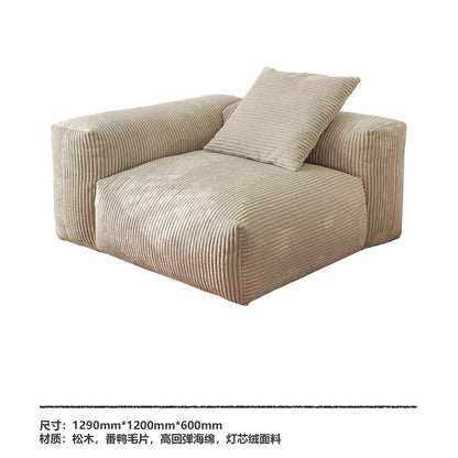 Nordic Wabi-Sabi Style Straight Corduroy Sofa Light Luxury Combination Small Apartment Homestay Free Module Multiple Tofu Blocks