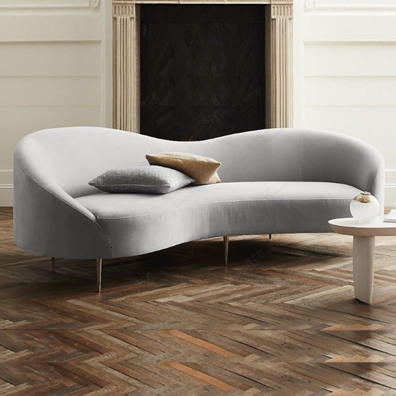 Nordic Stainless Steel Curved Sofa Modern New Style Living Room Irregular Sofa High-end Clothing Store Club Fabric Sofa