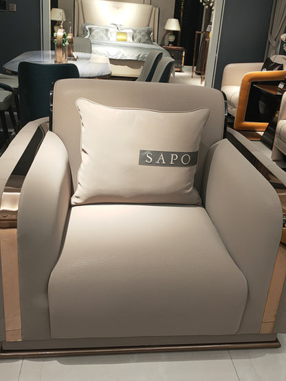 Italian Style Light Luxury Bentley Button Sofa Genuine Leather Designer Postmodern Villa Living Room Set High-end Custom Furniture