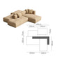 Nordic Minimalist Tofu Block Artistic Double-Sided Modular Combination Large Apartment Light Luxury Leather and Fabric Combined Living Room Straight Sofa