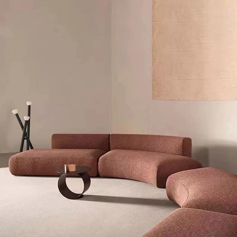 Italian Minimalist Light Luxury Irregular Arc Sofa for Living Room Large Apartment Reception Model Room Designer Beauty Salon Internet Celebrity