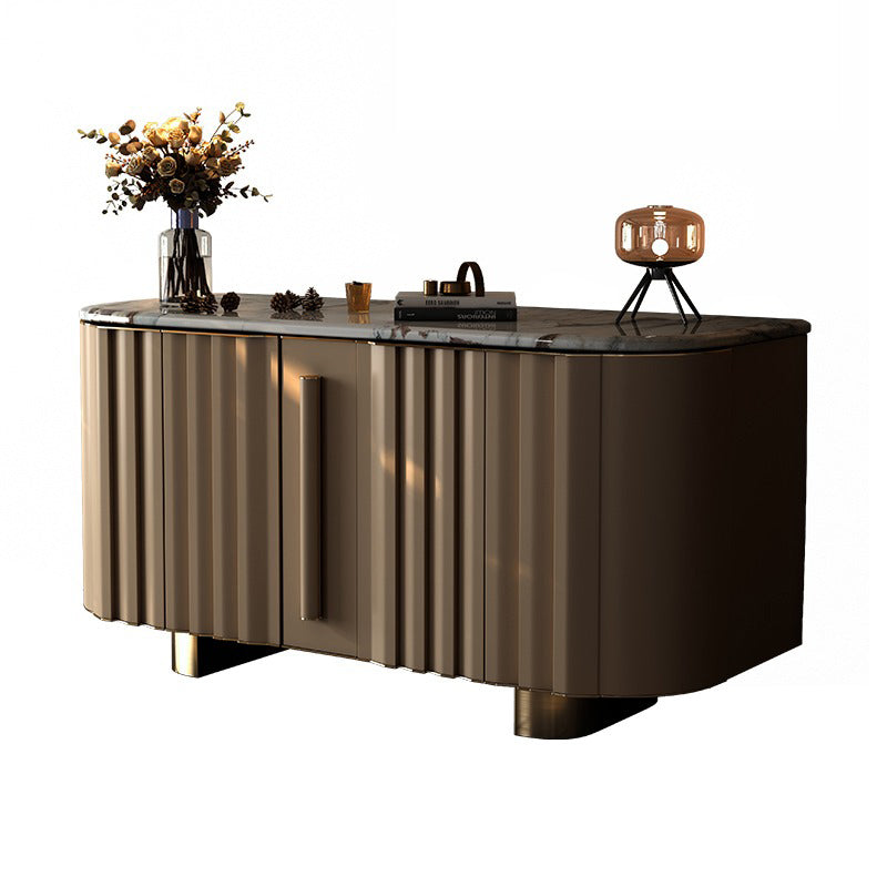 Italian Style Light Luxury Marble Sideboard Designer Model Villa Mansion Home Storage Cabinet High-end Customization