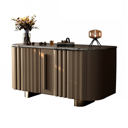 Italian Style Light Luxury Marble Sideboard Designer Model Villa Mansion Home Storage Cabinet High-end Customization