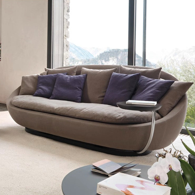Italian Minimalist Round Fabric Single Sofa Designer Lacoon Modern Lazy Rotatable Balcony Lounge Chair
